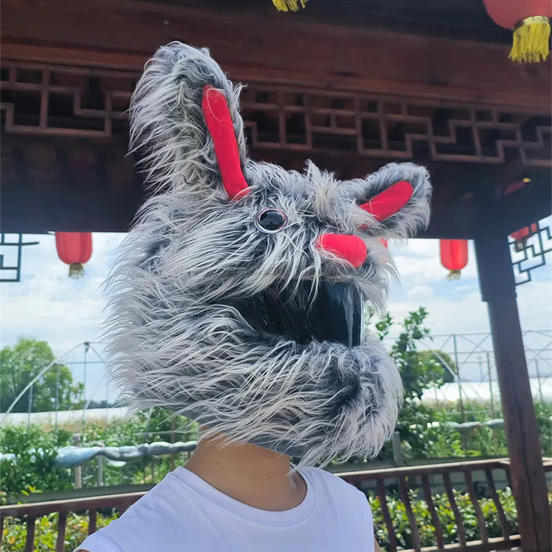 Plush Horror Bunny Helmet Cover