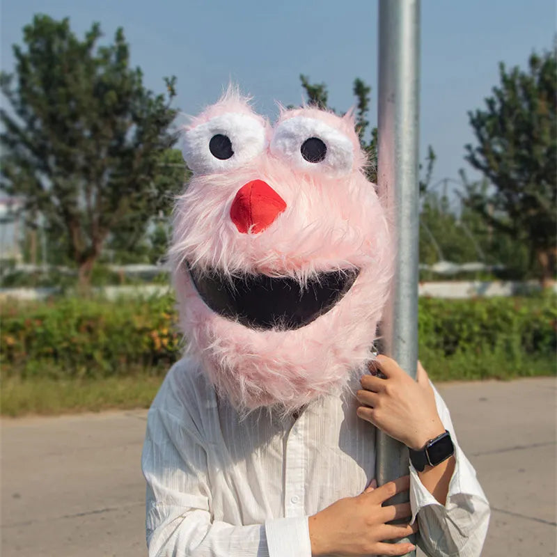 Pink Plush Bunny Helmet Cover