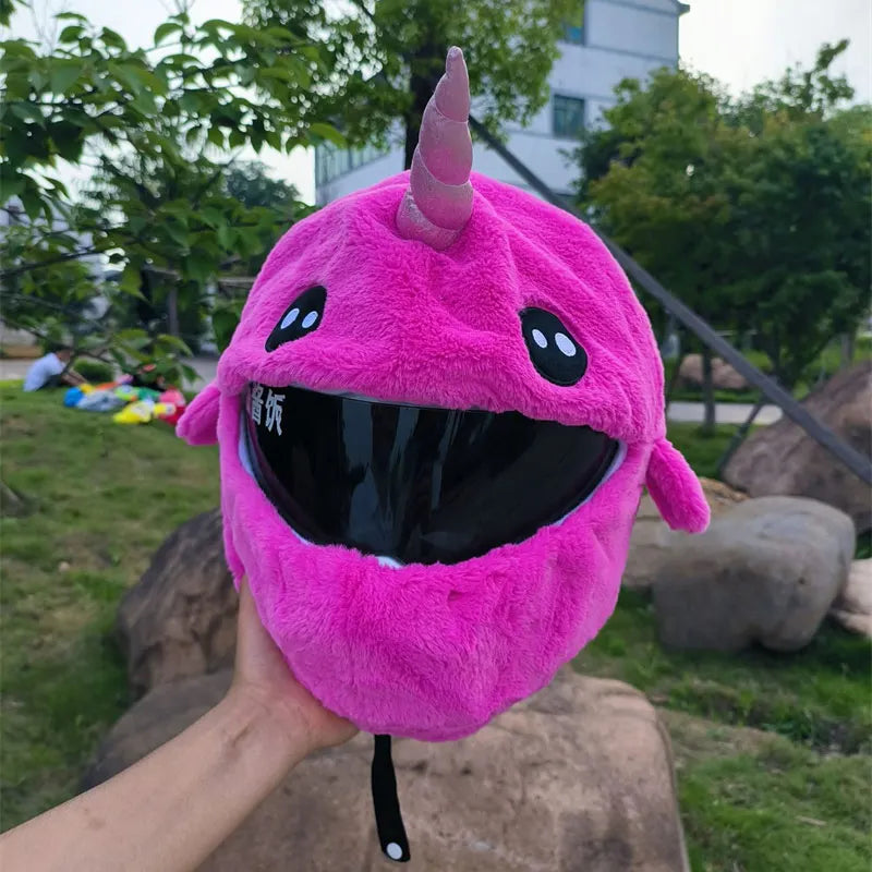 Pink Plush Bunny Helmet Cover
