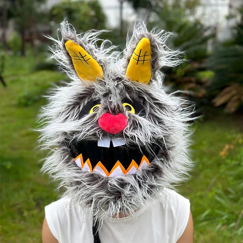 Pink Plush Bunny Helmet Cover