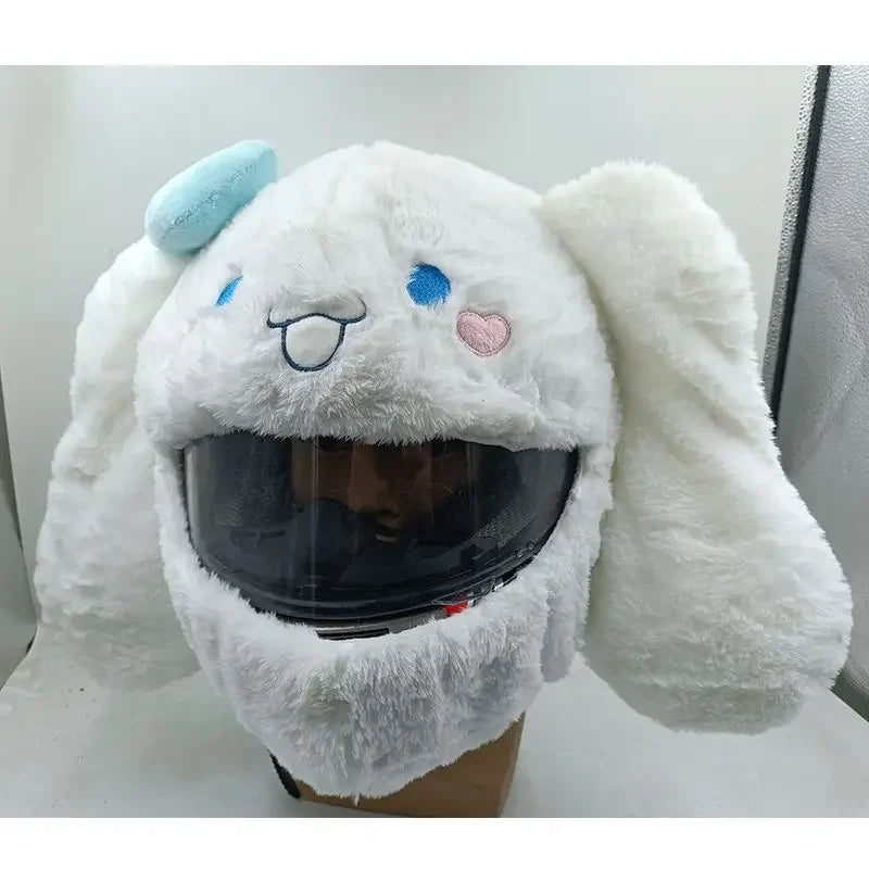 White Plush Lop Helmet Cover