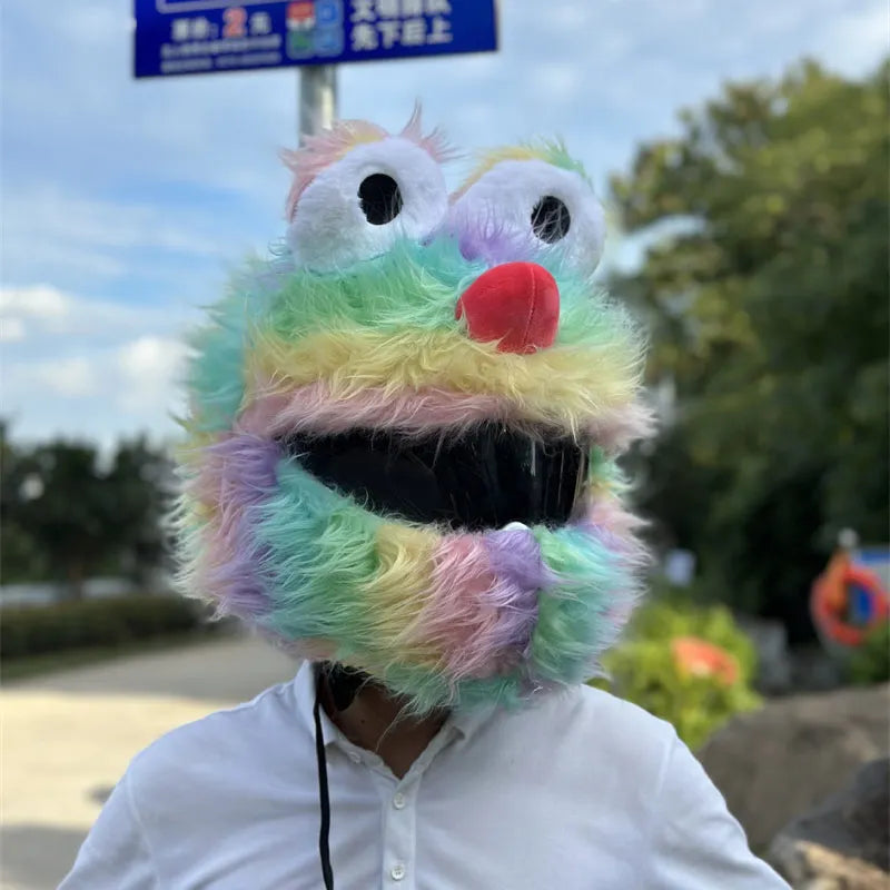 Pink Plush Bunny Helmet Cover