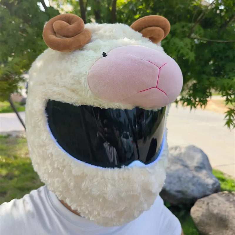 Pink Plush Bunny Helmet Cover