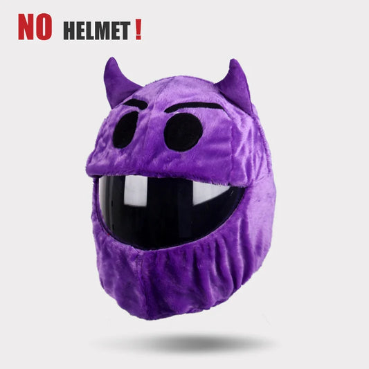 Purple Plush Devil Helmet Cover