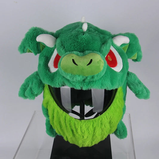 Green Plush Dragon Helmet Cover