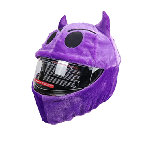 Purple Devil Plush Helmet Cover