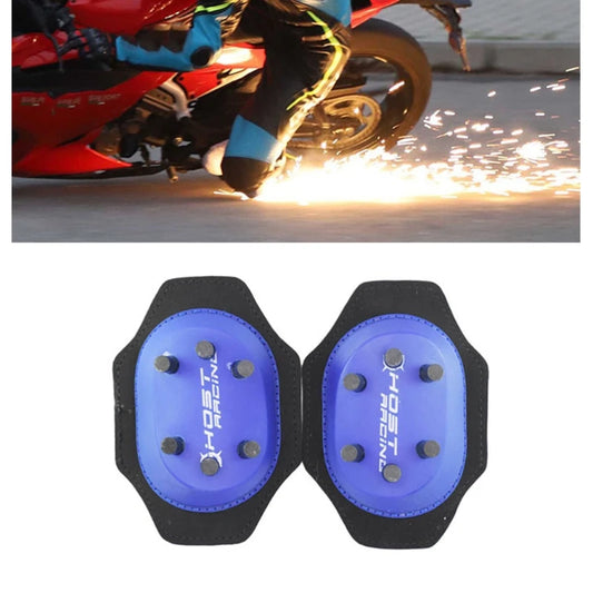 Set of 2 blue knee pads with spark and grinding protection